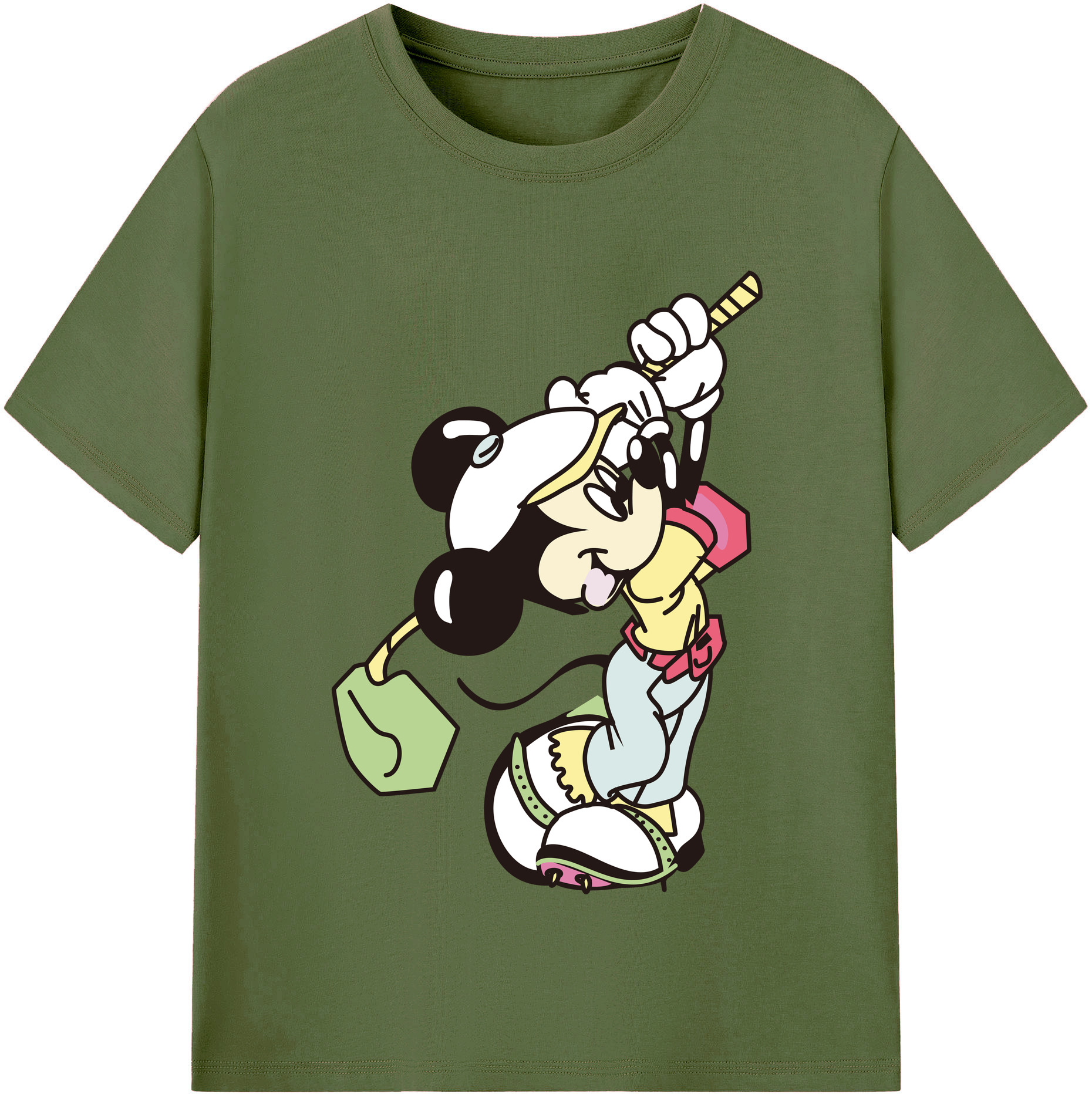 （画像用） ミッキーマウス Mickey Mouse 綿100％半袖Tシャツ（フロントプリント）